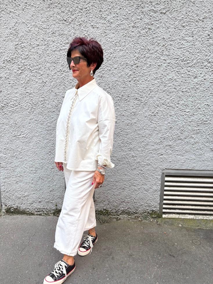 Bluse - Tim cropped mit Strass - 0