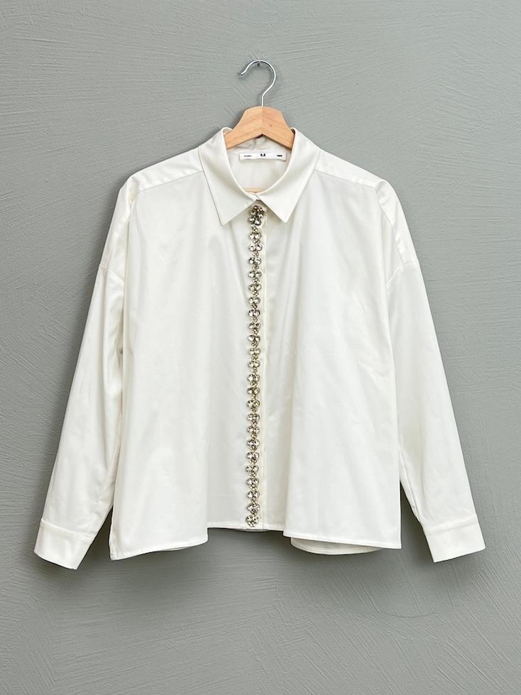 Bluse - Tim cropped mit Strass - 1